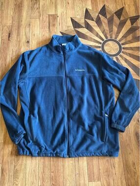 Columbia Mens Zip Up Fleece Jacket Size 3XLT Navy